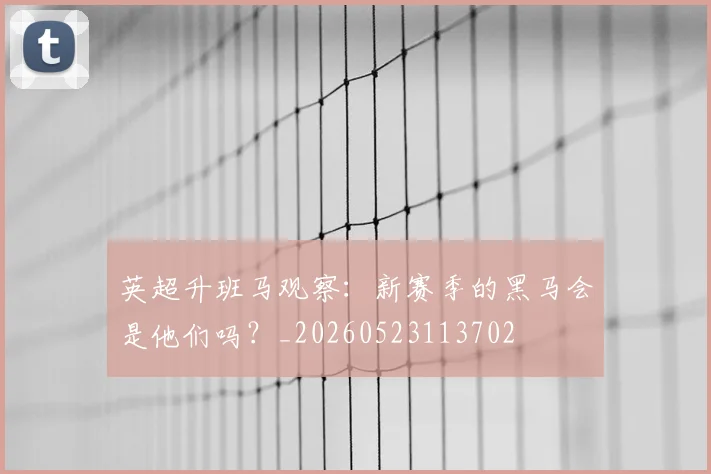 英超升班马观察：新赛季的黑马会是他们吗？_20260523113702